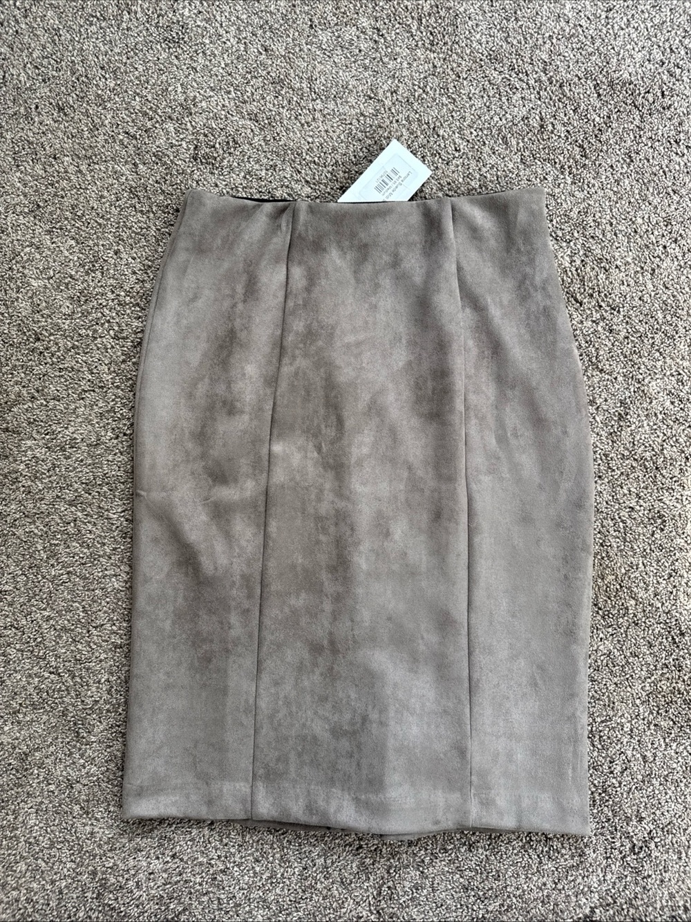 Allie Rose Women's Medium Taupe Suede Pencil Skirt nwt retails $46